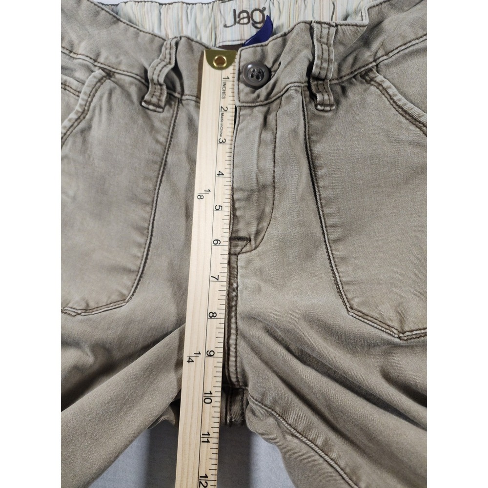 Jag Womens y2K Stretch Wide Leg Utility Pants Tan Khaki Size 8 Patch Pocket Crop - Picture 5 of 9